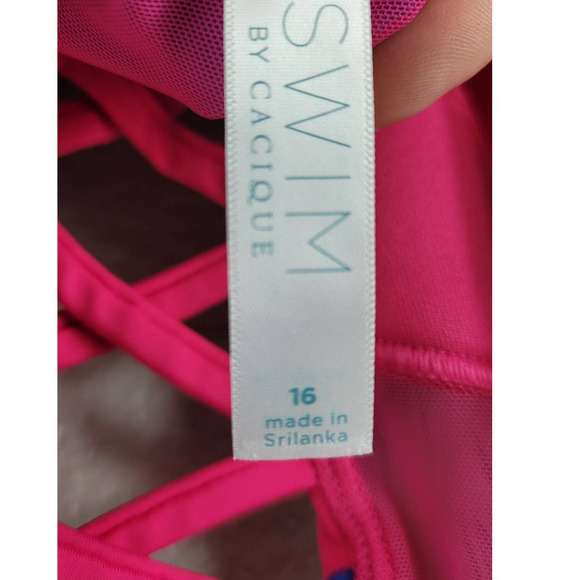 Cacique Hibiscus Tropic One Piece Summer Cruise Bathing Suit 16 - Picture 6 of 7